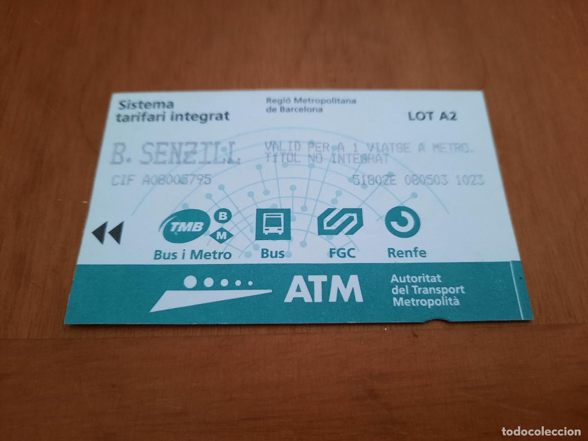 Sammeln von Fahrkarten: ATM BARCELONA. COMBINADO. BONO. DOBLE CARA. BUEN ESTADO. AUTORITAT DE TRANSPORT METROPOLITA