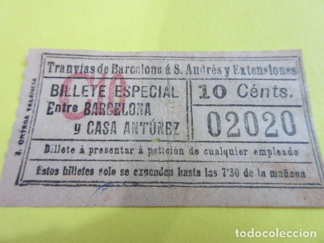 Coleccionismo Billetes de transporte: REF: COL_LBE01 - TRANVIAS SAN ANDRES Y EXTENSIONS DE BARCELONA - CAPICUA 02020