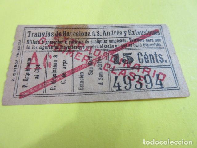 Coleccionismo Billetes de transporte: REF: COL_LBE01 - TRANVIAS SAN ANDRES Y EXTENSIONES DE BARCELONA - CAPICUA 49394