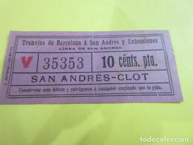Colecionismos Bilhetes de Transporte: REF: COL_LBE01 - TRANVIAS SAN ANDRES Y EXTENSIONES DE BARCELONA - CAPICUA 35253