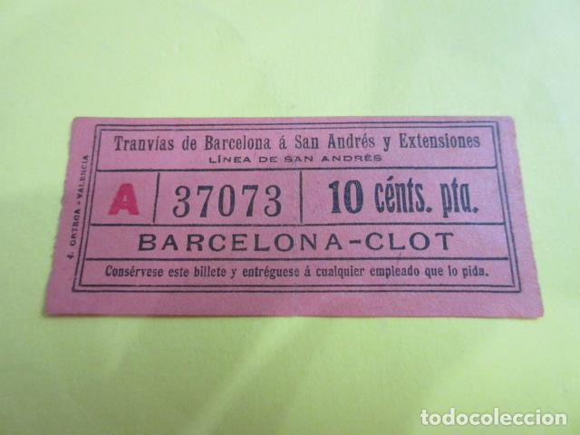 Colecionismos Bilhetes de Transporte: REF: COL_LBE01 - TRANVIAS SAN ANDRES Y EXTENSIONES DE BARCELONA - CAPICUA 37073