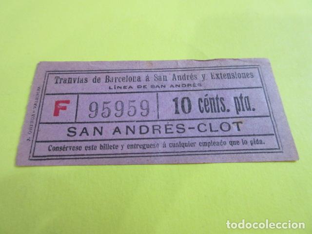 Colecionismos Bilhetes de Transporte: REF: COL_LBE01 - TRANVIAS SAN ANDRES Y EXTENSIONES DE BARCELONA - CAPICUA 95959