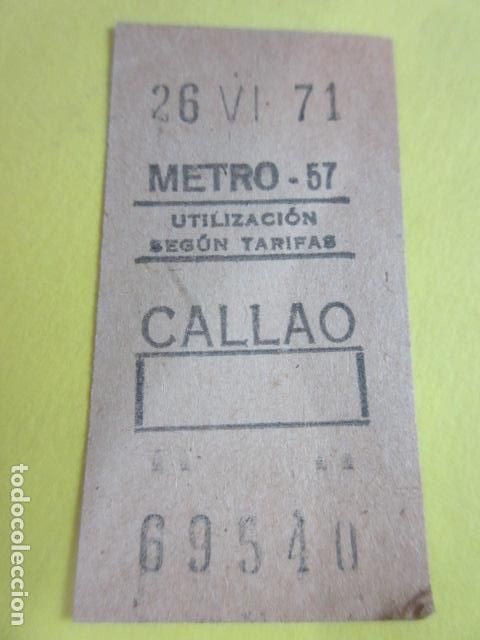 Collectables Transport Tickets: REF: COL_LBE01 - METRO DE MADRID - CALLAO 57