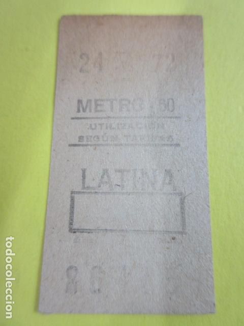 Collectables Transport Tickets: REF: COL_LBE01 - METRO DE MADRID - LATINA 60