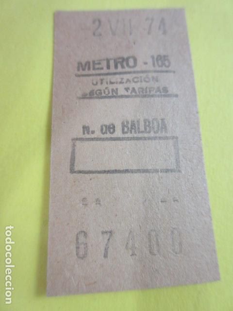 Collectables Transport Tickets: REF: COL_LBE01 - METRO DE MADRID - N DE BALBOA 165