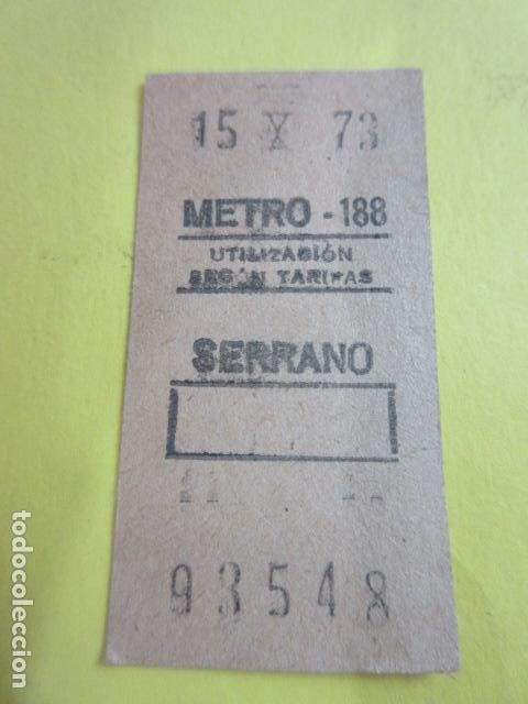Collectables Transport Tickets: REF: COL_LBE01 - METRO DE MADRID - SERRANO 188