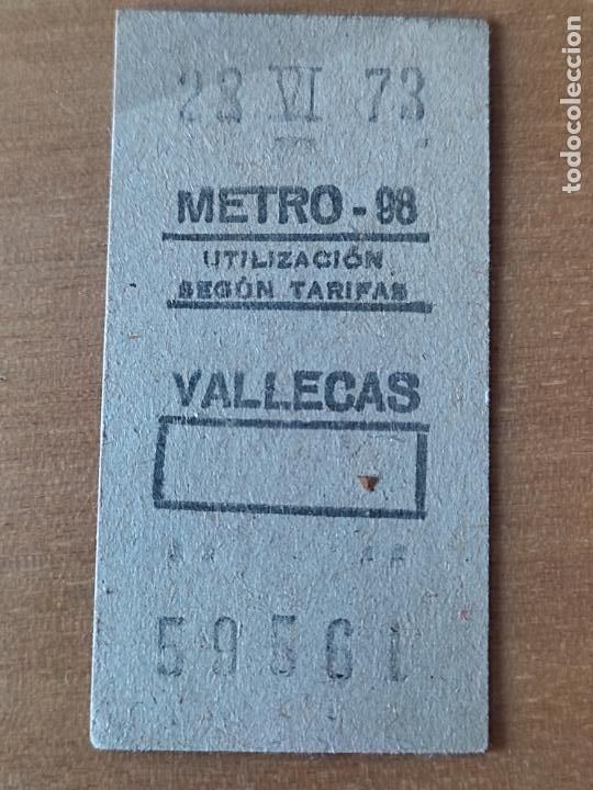 Colecionismos Bilhetes de Transporte: METRO VALLECAS BILLETE 59561 28 JUNIO 1973 ORIGINAL