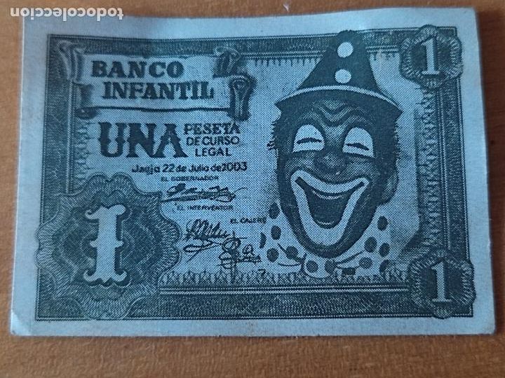 Colecionismos Bilhetes de Transporte: BANCO INFANTIL UNA PESETA 2003 CROMO 4,7 X 3,3 CM PAYASO CIRCO