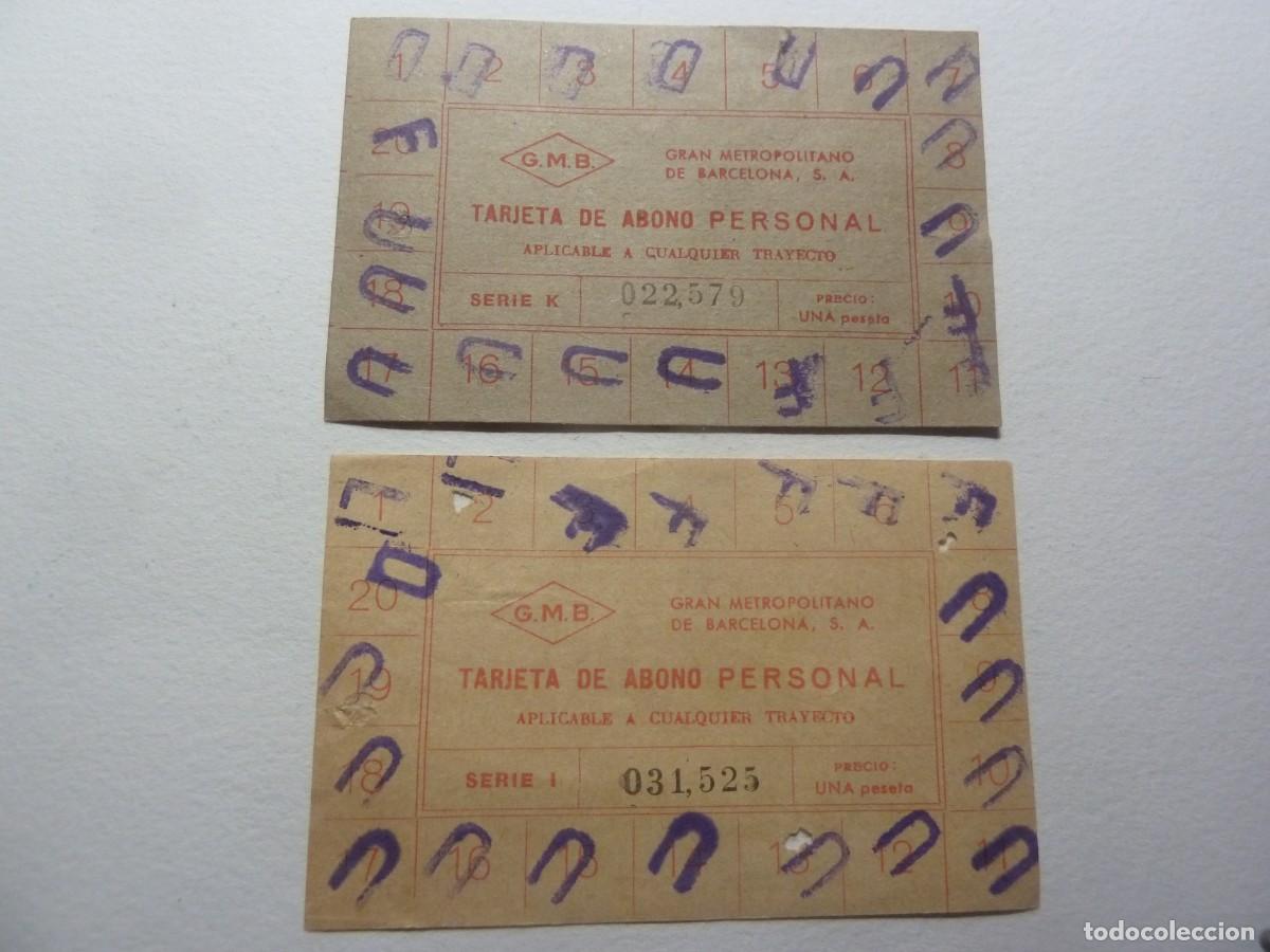 Collectables Transport Tickets: 2 ABONOS DE GRAN METRO DE BARCELONA 1 PTA
