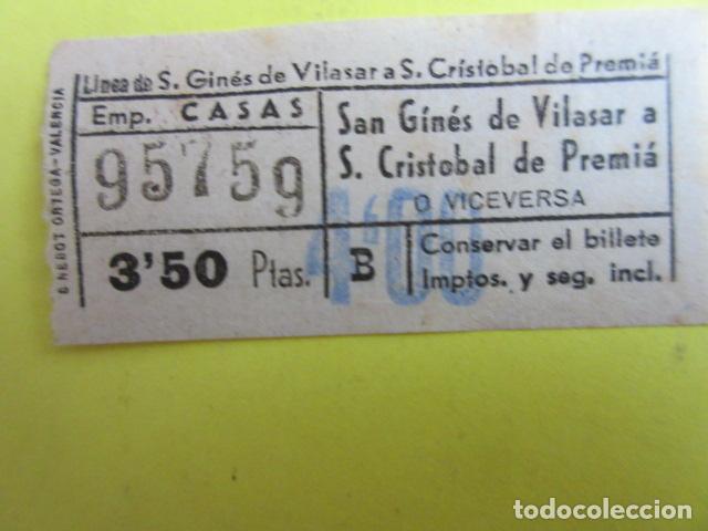 Colecionismos Bilhetes de Transporte: BILLETE CAPICUA 95759 - AUTOBUSES DE BARCELONA CASAS VER TRAYECTO SOBRE CARGA 4 PESETAS