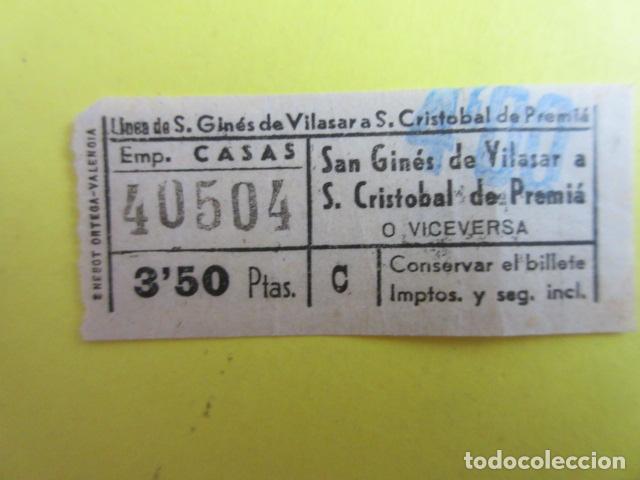Colecionismos Bilhetes de Transporte: BILLETE CAPICUA 40504 - AUTOBUSES DE BARCELONA CASAS VER TRAYECTO SOBRE CARGA 4 PESETAS