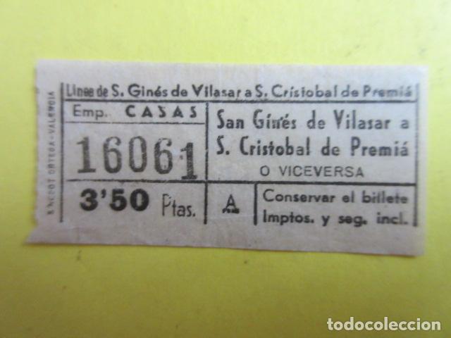 Colecionismos Bilhetes de Transporte: BILLETE CAPICUA 16061 - AUTOBUSES DE BARCELONA CASAS VER TRAYECTO