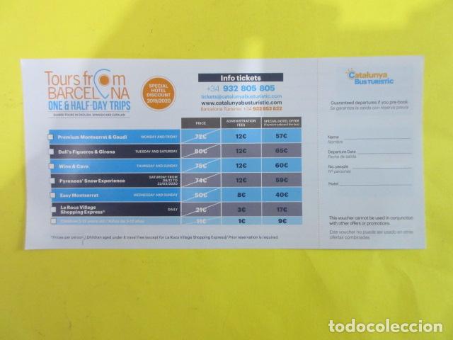 Colecionismos Bilhetes de Transporte: BILLETE VOUCHER PARA EL AUTOBUS TURISTICO DE BARCELONA 2019/2020