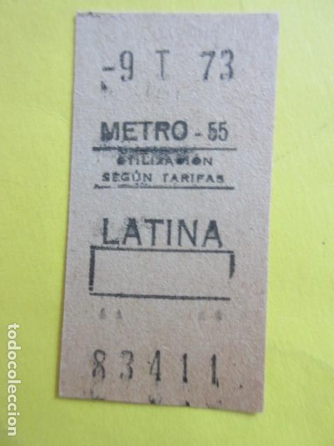Colecionismos Bilhetes de Transporte: BILLETE METRO DE MADRID - RECUADRO - PARADA LATINA 55