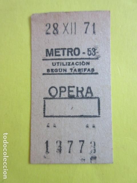 Colecionismos Bilhetes de Transporte: BILLETE METRO DE MADRID - RECUADRO - PARADA OPERA 53