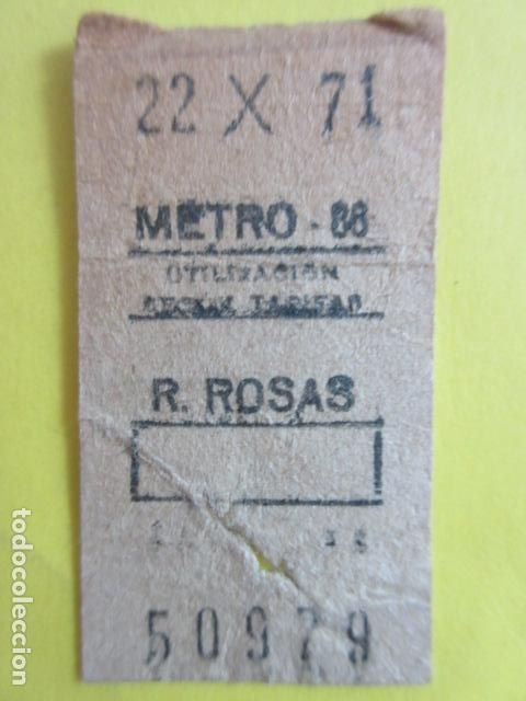 Colecionismos Bilhetes de Transporte: BILLETE METRO DE MADRID - RECUADRO - PARADA R. ROSAS &iquest;66?