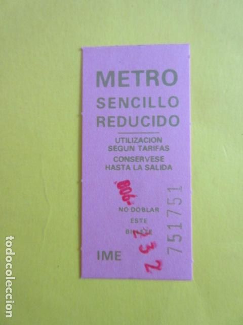 Coleccionismo Billetes de transporte: BILLETE METRO DE MADRID - SENCILLO REDUCIDO ROSA - IME