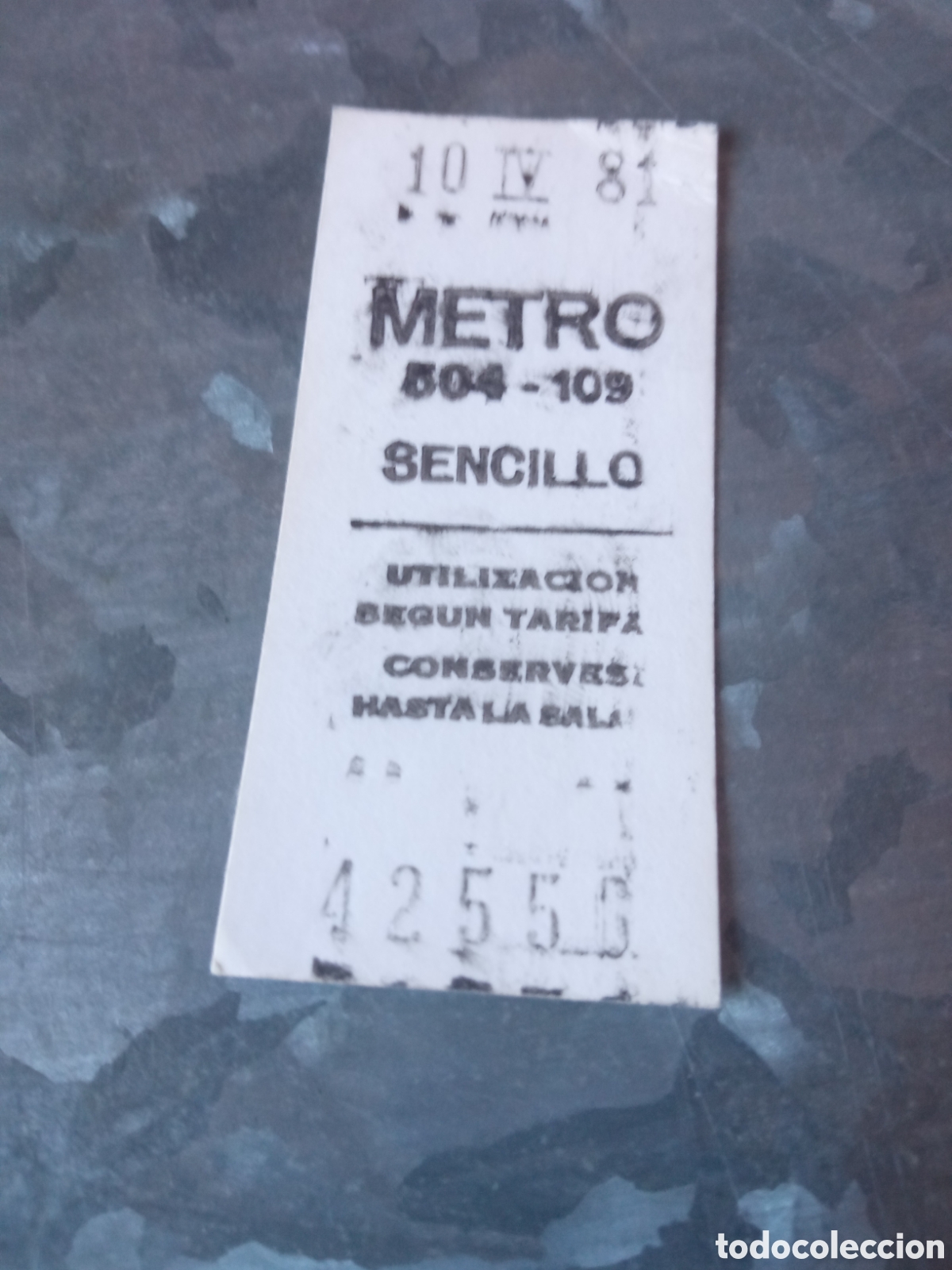 Collectables Transport Tickets: Billete metro Madrid 10 abril 1981 sencillo