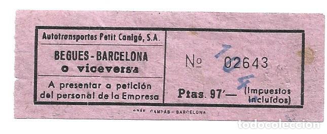 Sammeln von Fahrkarten: 1 billete de transporte barcelona begues-barcelona o viceversa