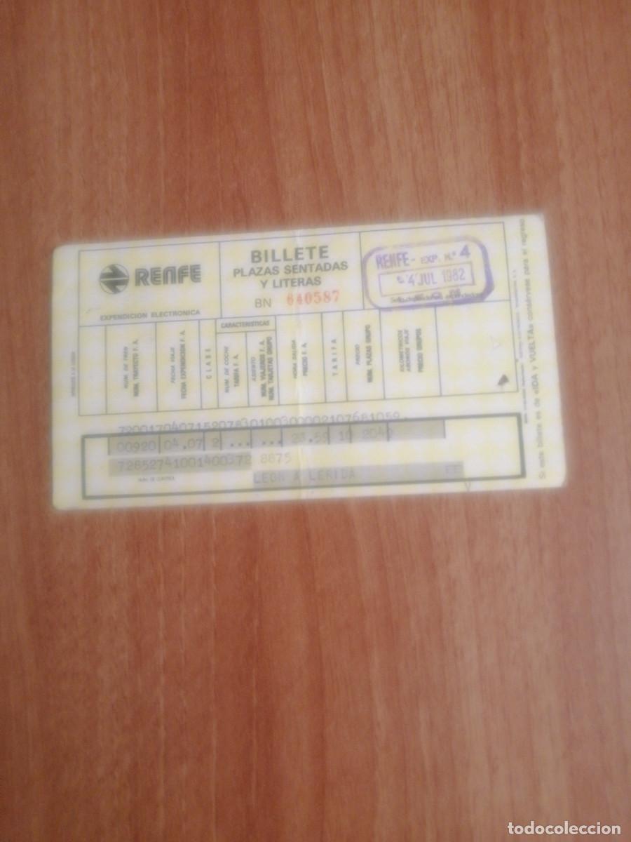 Colecionismos Bilhetes de Transporte: BILLETE RENFE PLAZAS SENTADAS Y LITERAS. LEON A LERIDA