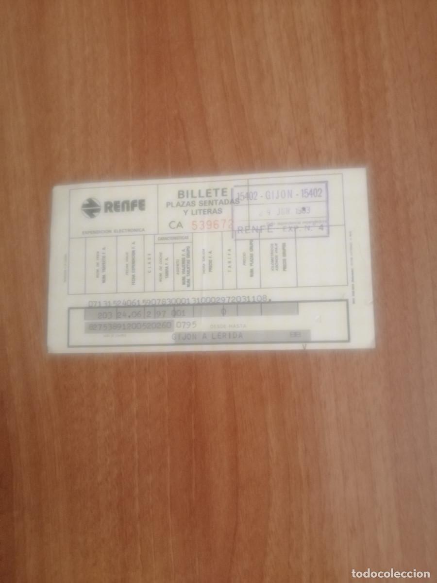 Colecionismos Bilhetes de Transporte: BILLETE RENFE PLAZAS SENTADAS Y LITERAS. GIJON A LERIDA