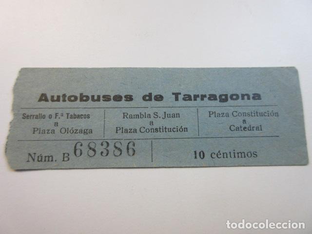 Colecionismos Bilhetes de Transporte: REF: CYC1234 - BILLETE CAPICUA 68386 - AUTOBUSES DE TARRAGONA - VER TRAYECTOS