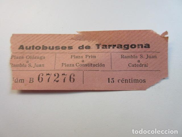 Colecionismos Bilhetes de Transporte: REF: CYC1234 - BILLETE CAPICUA 67276 - AUTOBUSES DE TARRAGONA - VER TRAYECTOS