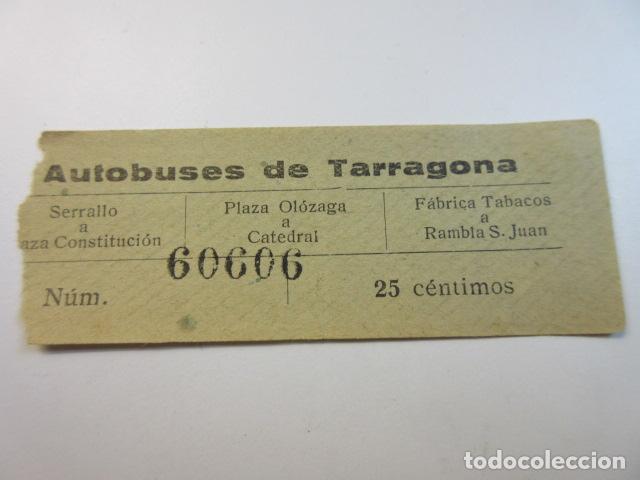 Colecionismos Bilhetes de Transporte: REF: CYC1234 - BILLETE CAPICUA 60606 - AUTOBUSES DE TARRAGONA - VER TRAYECTOS