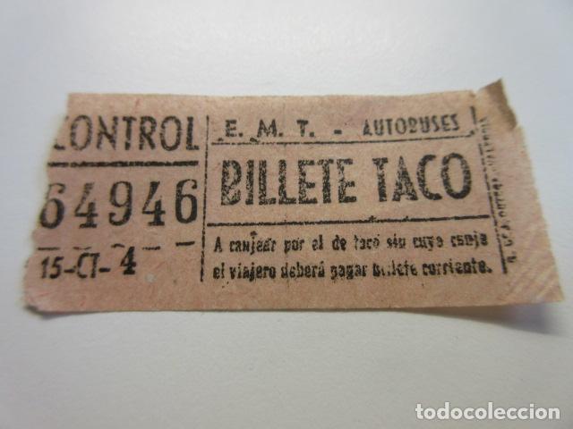 Colecionismos Bilhetes de Transporte: REF: CYC1234 - BILLETE CAPICUA 64946 - AUTOBUSES EMT MADRID - ROSA BILLETE TACO