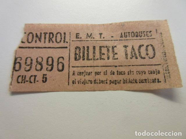 Colecionismos Bilhetes de Transporte: REF: CYC1234 - BILLETE CAPICUA 69896- AUTOBUSES EMT MADRID - ROSA BILLETE TACO