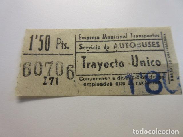 Colecionismos Bilhetes de Transporte: REF: CYC1234 - BILLETE CAPICUA 60706 - TRANVIA EMT MADRID - 1.50 PESETA SELLO SOBRE CARGA 1.80