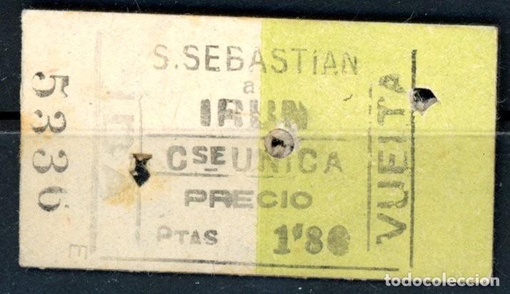 Collectionnisme Billets de transport: Billete FERROCARRIL tipo EDMONDSON - S. SEBASTIAN - IRUN // a&ntilde;os 30 //