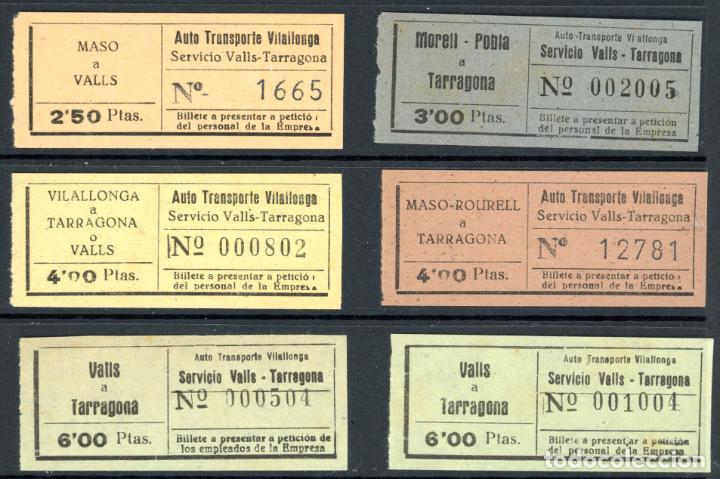 Colecionismos Bilhetes de Transporte: (L865) 5 BILLETES Auto Transporte VILALLONGA // V47