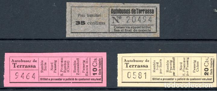 Colecionismos Bilhetes de Transporte: (L866) 3 BILLETES AUTOBUSOS DE TARRASSA // Sin impresor // V48
