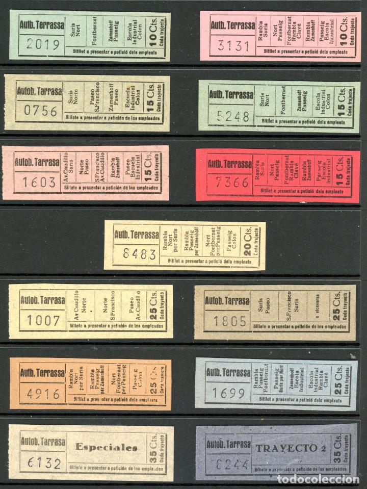 Collectables Transport Tickets: (L867) 13 BILLETES AUTOBUSOS DE TARRASSA //Sin impresor // V48
