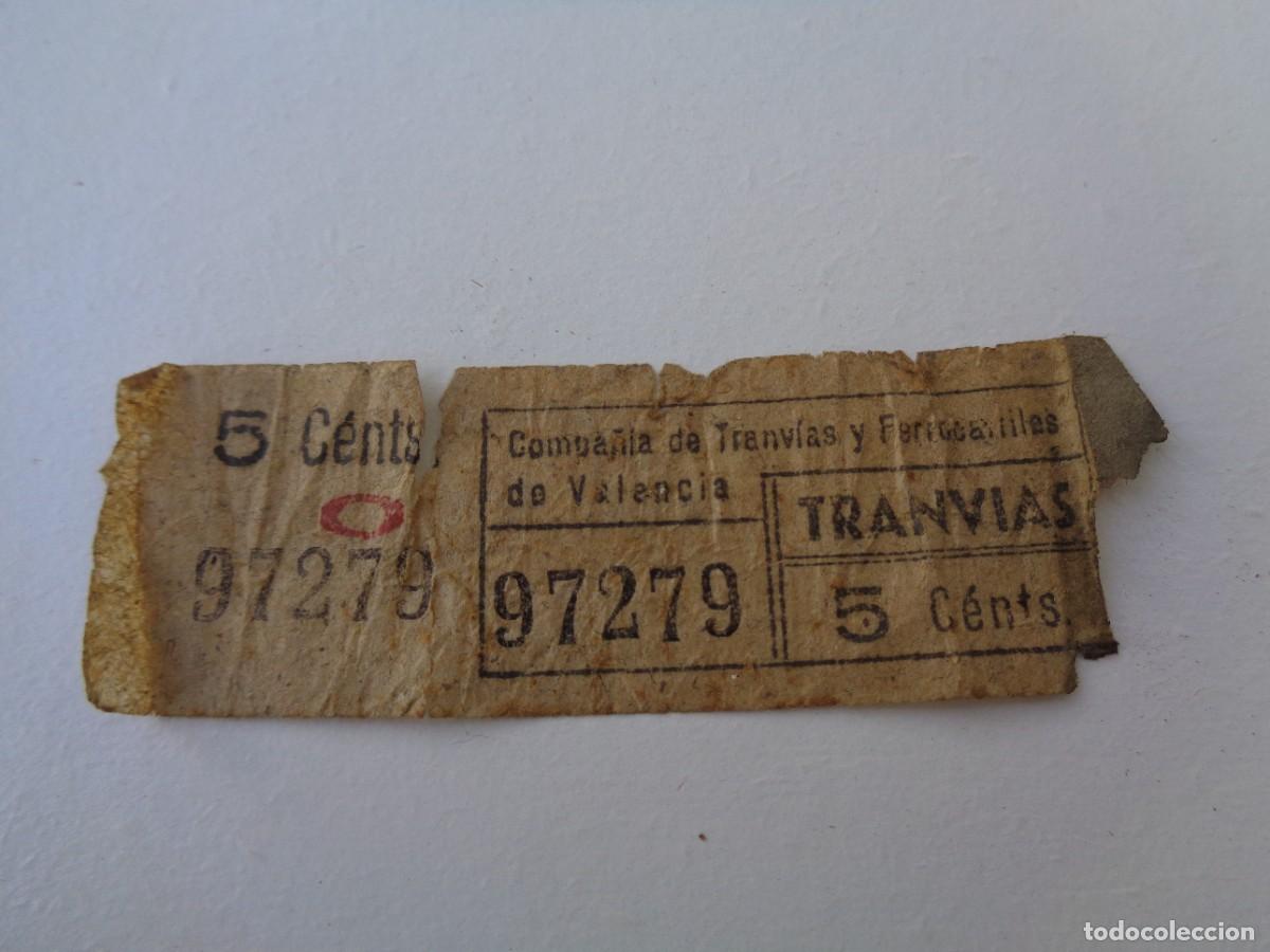 Collectables Transport Tickets: Muy antiguo billete de tranvia y ferrocarril capicua de Valencia