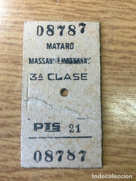 Collectables Transport Tickets: BILLETE DE TREN, MATARO, MASSANA - VER FOTOS