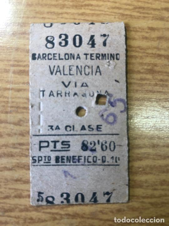 Collectables Transport Tickets: BILLETE DE TREN, BARCELONA - TERMINO, VALENCIA - VER FOTOS