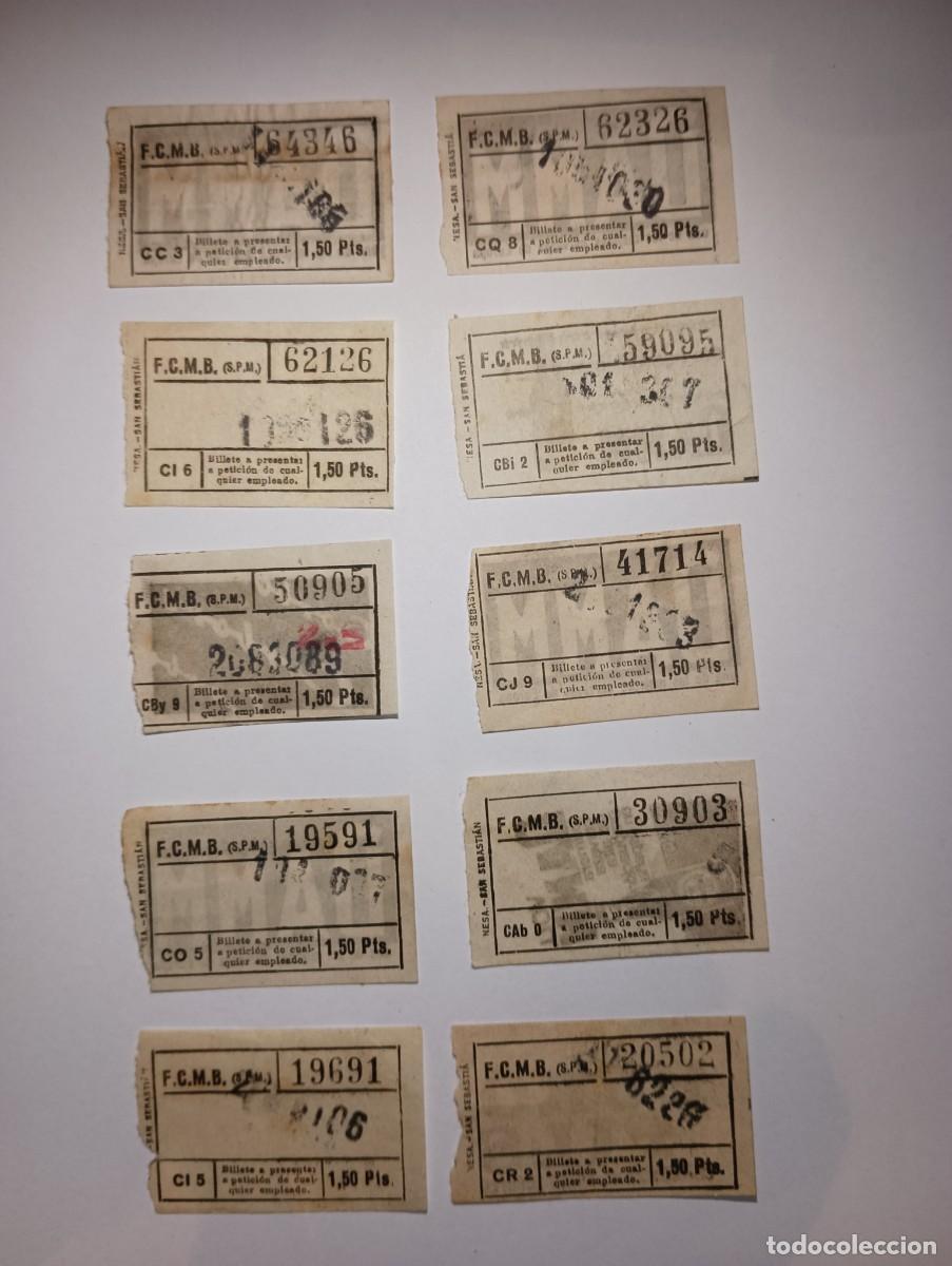 Collectables Transport Tickets: Billete F.C.M.B metro ferrocarril de Barcelona. Todos capic&uacute;a. Reverso con publicidad. 1,50 pesetas