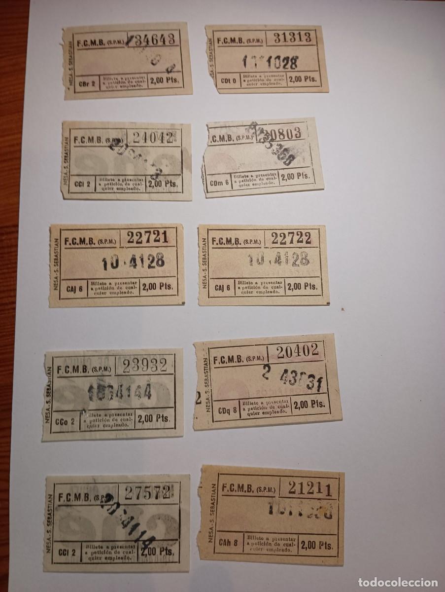 Collectables Transport Tickets: Billete F.C.M.B metro ferrocarril de Barcelona. Todos capic&uacute;a. Reverso con publicidad. 2 pesetas