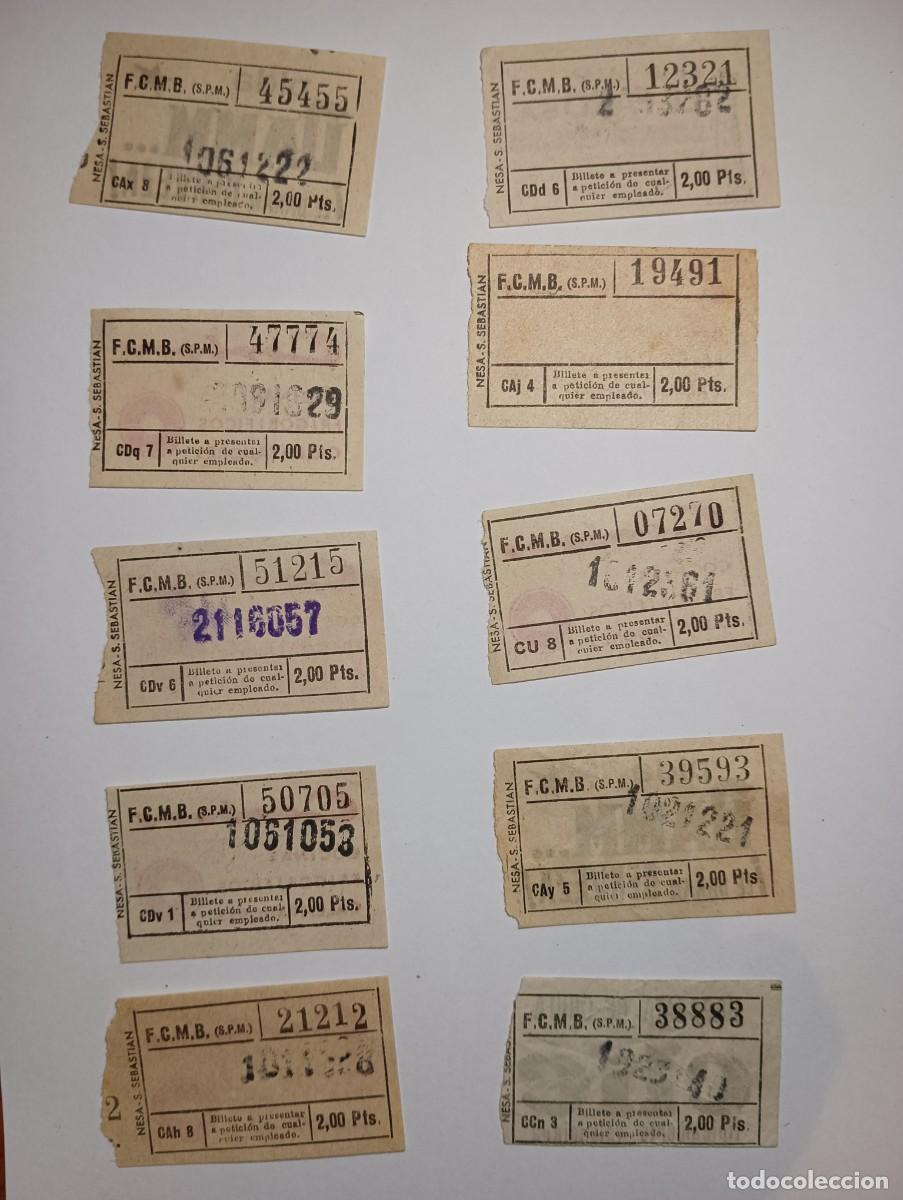 Collectables Transport Tickets: Billete F.C.M.B metro ferrocarril de Barcelona. Todos capic&uacute;a. Reverso con publicidad. 2 pesetas