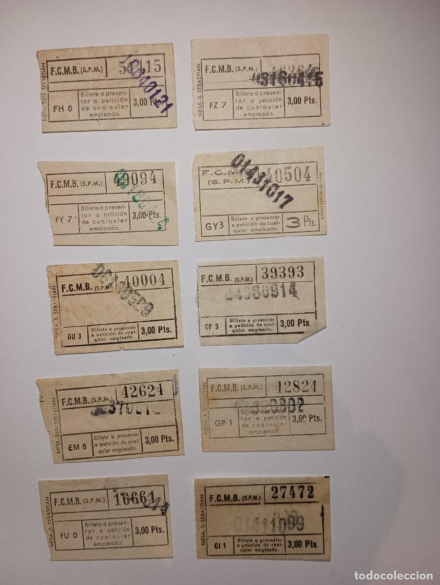 Collectables Transport Tickets: Billete F.C.M.B metro ferrocarril de Barcelona. Todos capic&uacute;a. Tarifa de 3 pesetas