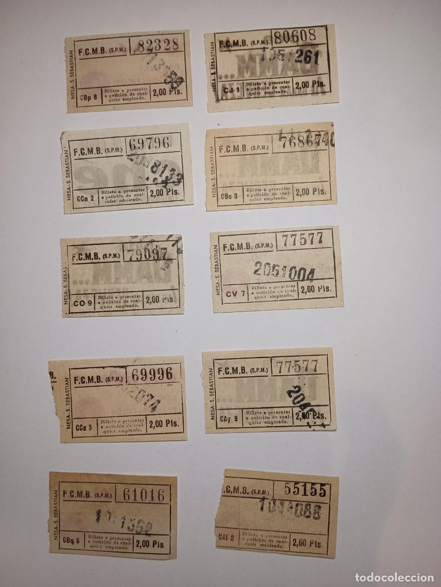 Collectables Transport Tickets: Billete F.C.M.B metro ferrocarril de Barcelona. Todos capic&uacute;a. Reverso con publicidad. 2 pesetas