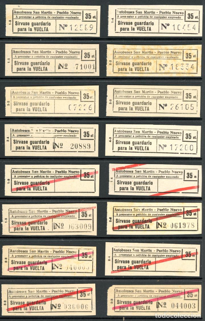 Sammeln von Fahrkarten: (L878) 16 BILLETES DE AUTOBUSES SAN MARTIN - PUEBLO NUEVO // V62
