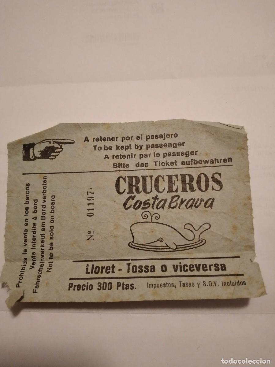 Colecionismos Bilhetes de Transporte: Billete cruceros costa brava