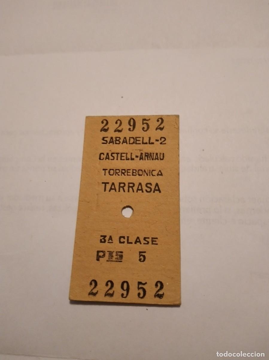 Colecionismos Bilhetes de Transporte: Billete Sabadell-Tarrasa