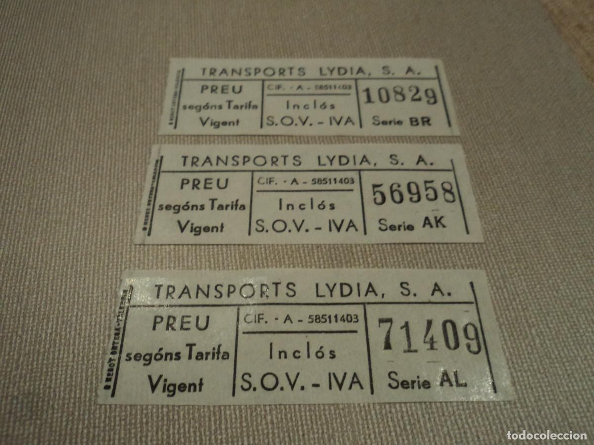 Collectables Transport Tickets: tres billetes de transports lydia, nebot ortega valencia