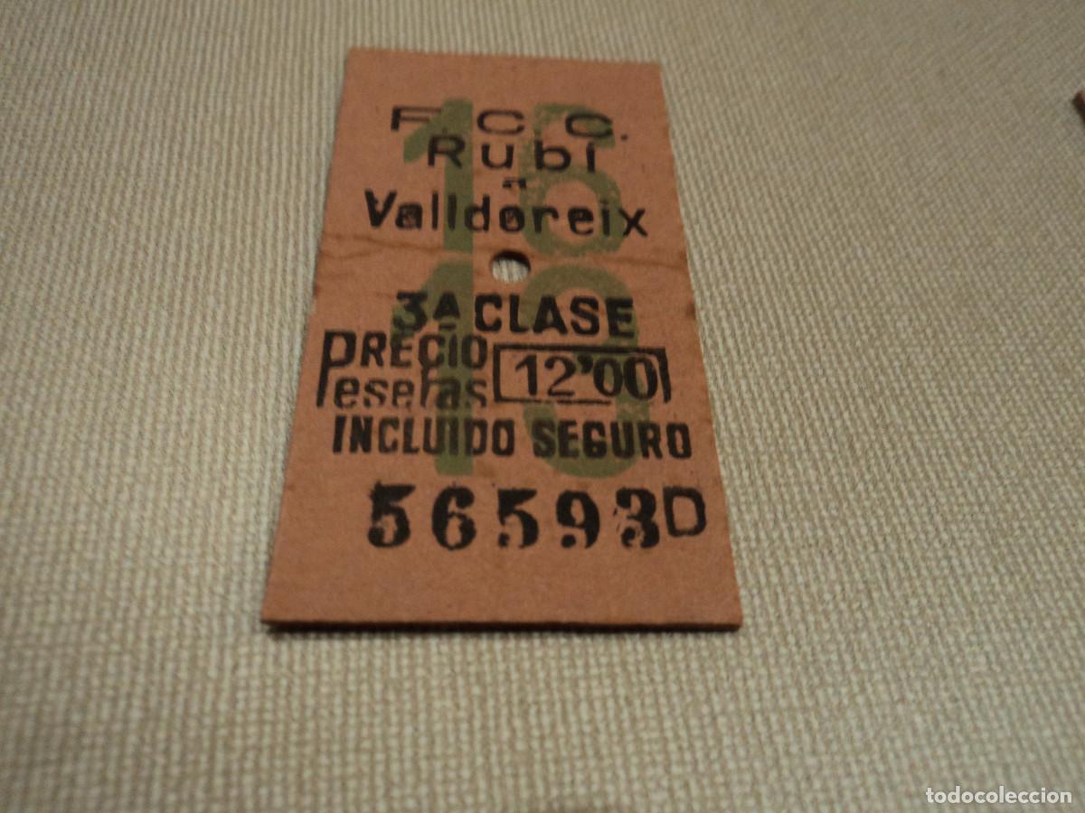 Collectables Transport Tickets: billete edmonson ferrocarril, rubi-valldoreix, 3&ordf; clase