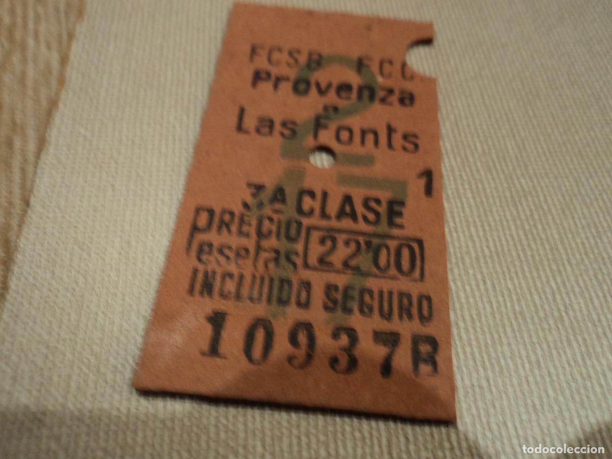 Collectables Transport Tickets: billete edmonson ferrocarril, PROVENZA-LAS FONTS, 3&ordf; clase