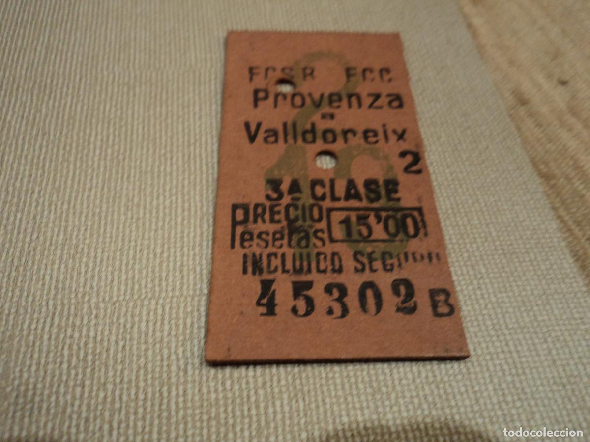 Collectables Transport Tickets: billete edmonson ferrocarril, provenza-valldoreix, 3&ordf; clase